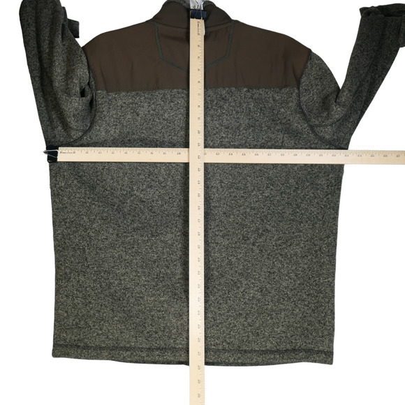 Eddie Bauer Brown Jacket Sweater Men Large Marled Pockets Full Zip Fleece Lined - Picture 5 of 8